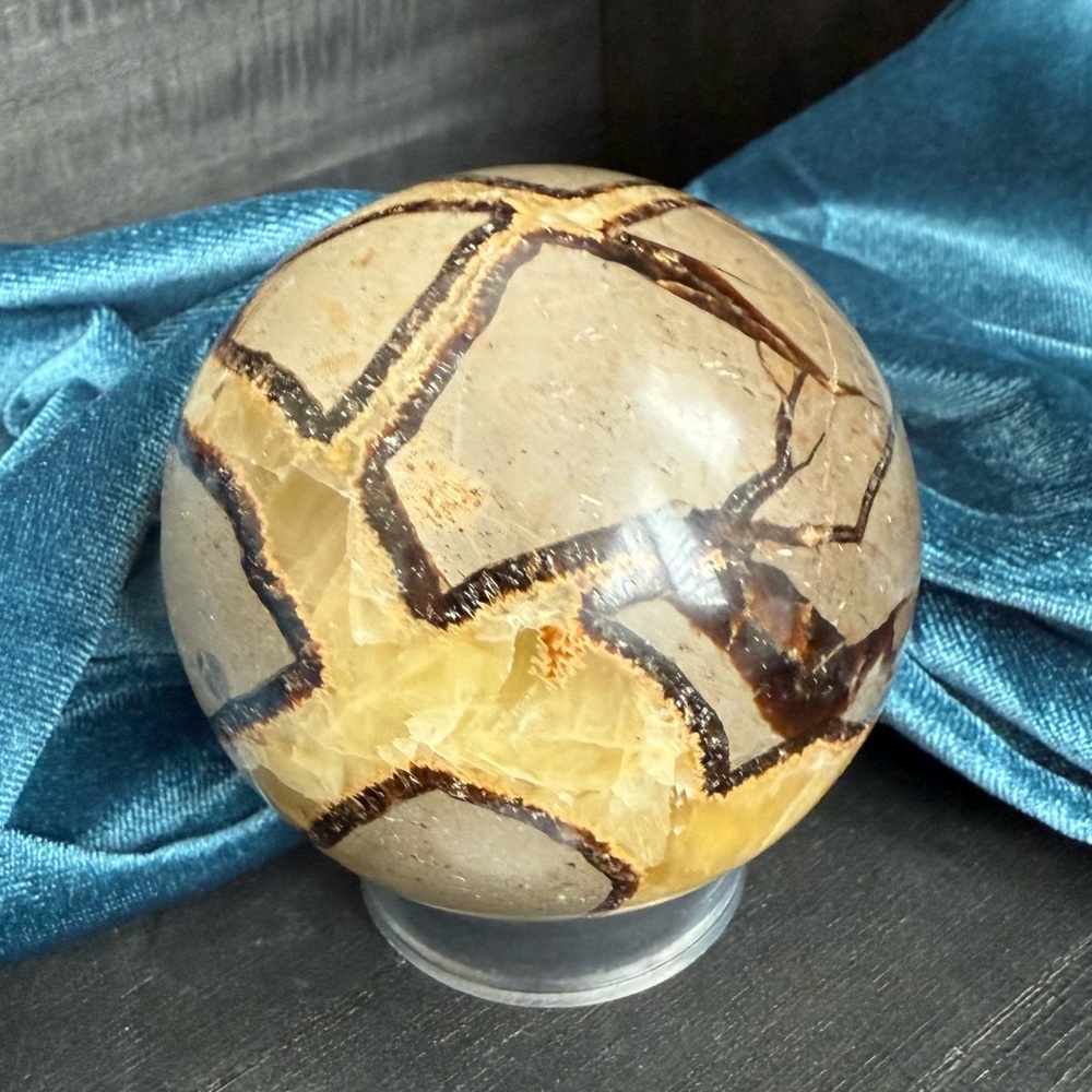 Natural Septarian Sphere with Unique Patterns 2.75 inches